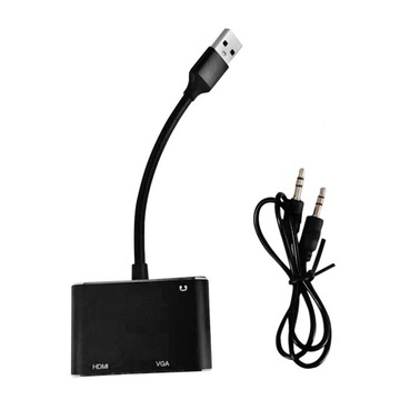 USB do kabel adaptera VGA HD podwójne przejściówk