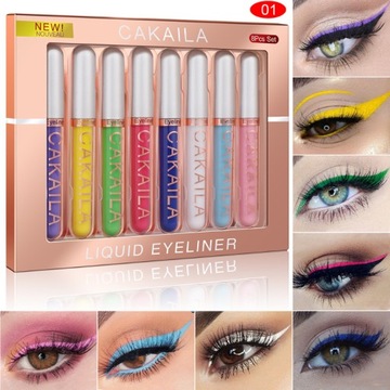 8 kolorów/zestaw Zestaw wodoodpornych eyelinerów w matowym kolorze