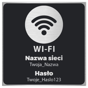 Tabliczka WiFi Hasło 10x10 Hotel Restauracja Wzory
