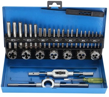 НАБОР МАТРИЦ И МЕТЧИКОВ МЕТРИЧЕСКОЙ КАЛИБРОВКИ 32 ЭЛЕМЕНТА M3-M12