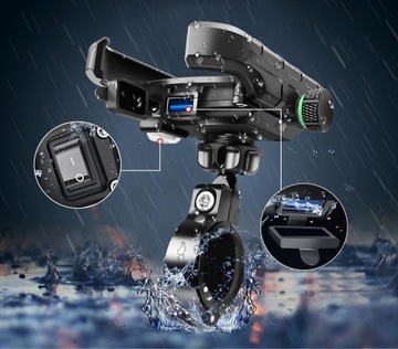MOTORCYCLE PHONE HOLDER USB CHARGER 12/24v