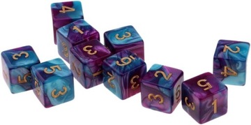 ZESTAW 25 KOSTEK K6 RPG KOŚĆ SZEŚCIOŚCIENNA WSPOMNIENIA Z GALAKTYKI 1,6 CM