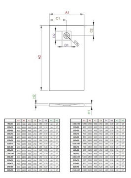 RADAWAY KYNTOS F 180x90 душевой поддон CEMENTO + СИФОН