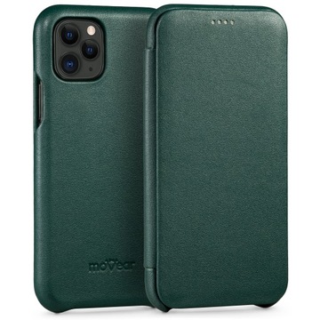 Etui na iPhone 11 Pro skórzane Pokrowiec slim case book zielony MOVEAR