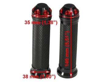 KRÓTKIE KLAMKI MANETKI GRIPY 22 mm motocykl czarne