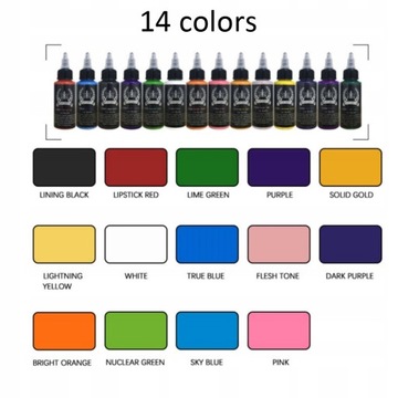 НАБОР 14 ЦВЕТОВ DYNAMIC 420 мл INK краска для тату