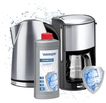 POWERFUL Жидкое средство для удаления накипи 1л UNIVERSAL LARGE Wessper для кофемашины - 1000мл