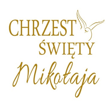 NAKLEJKA NA CHRZEST NA ŚCIANKĘ KOŁO 60CM PLEKSI ZŁOTA IMIĘ DZIECKA + GRATIS