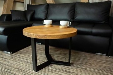 LOFT круглый журнальный столик из дуба, 60 см