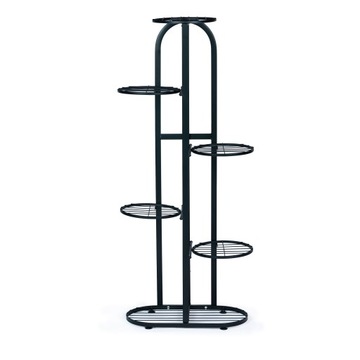 Металлическая подставка для цветов, устойчивая подставка для цветов, 7 горшков, черная