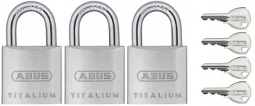 3 KŁÓDKI ABUS TITALIUM SYSTEM 1 KLUCZA 727 40MM