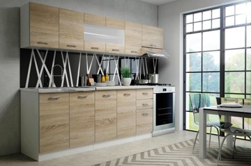 MEBLE KUCHENNE ZESTAW Z BLATEM dąb sonoma 260cm