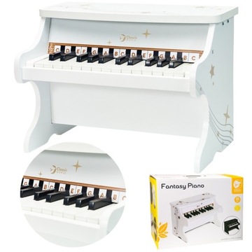 DREWNIANE PIANINKO MAGICZNE PIANINO Z KSIĄŻECZKA DO NAUKI CLASSIC WORLD