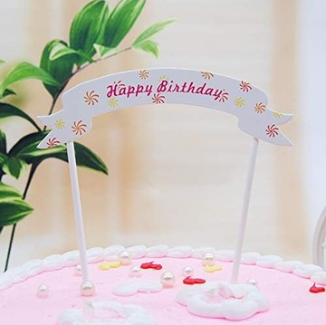 Topper Toper na Tort Urodzinowy Dekoracja Happy Birthday 4szt