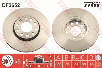 ПЕРЕДНИЕ ДИСКИ + КОЛОДКИ TRW VW PASSAT B5 B5FL 288MM