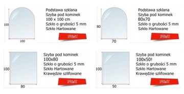 ОСНОВАНИЕ КАМИНА ИЗ ЗАКАЛЕННОГО СТЕКЛА 80x60см