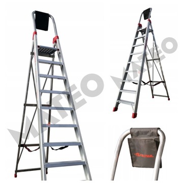 Drabina aluminiowa Profesjonalna Faraone Lady 9