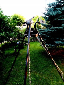 GRILL OGRODOWY TRÓJNÓG RUSZT INOX fi 80cm +PALENISKO 80cm