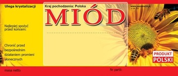 Etykiety na miód (100szt) - wzór E10