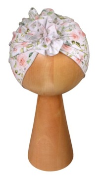 Turban czapeczka cienka na lato w kwiatki 44-48
