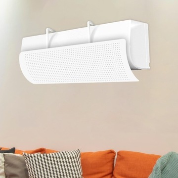 Deflektor klimatyzatora zapobiegający bezpośredniemu nadmuchowi przegrody wiatrowej do ściany w kolorze białym