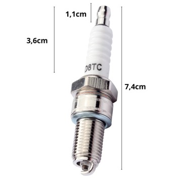 СВЕЧА ЗАЖИГАНИЯ D8TC ДЛЯ ДВИГАТЕЛЕЙ INTERCUS (75 ММ, M14, ДЛИННАЯ РЕЗЬБА)