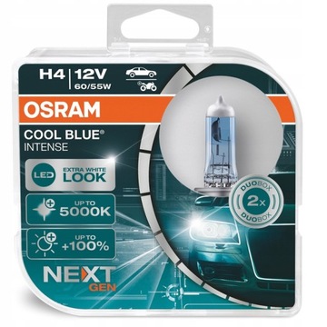 2x H4 OSRAM ŻARÓWKI 5000K COOL BLUE NEXT GEN +100%