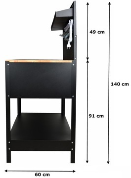 Stół warsztatowy szafka narzędziowa z blatem FR4095