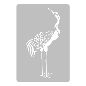 Трафарет для рисования НЕСКОЛЬКО M 43x64см ПТИЦЫ Азиатский символ СТОЯЩИЙ ЖУРАВЬ
