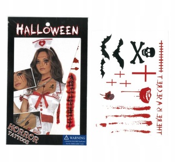 HALLOWEEN WODNE TATUAŻE ZMYWALNE RÓŻNE WZORY