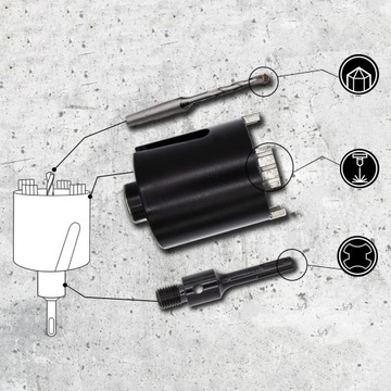 КОРОНОЧНАЯ ПИЛА ДЛЯ БЕТОНА АЛМАЗНЫЙ СЕГМЕНТ 68 мм*4