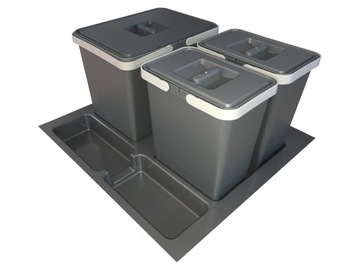 KOSZ SORTOWNIK NA ŚMIECI SZAFKA 60cm 2x7L 1x15L
