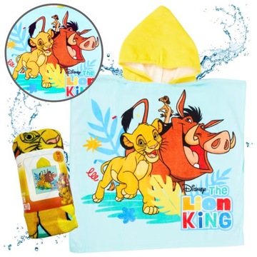 RĘCZNIK Z KAPTUREM KRÓL LEW PONCZO PONCHO 60 x 60cm DISNEY Ręcznik na plażę