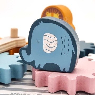 ДЕРЕВЯННАЯ ПАЗЛ МОНТЕССОРИ МЕХАНИЗМЫ VIGA POLARB БЛОКИ ЖИВОТНЫЕ