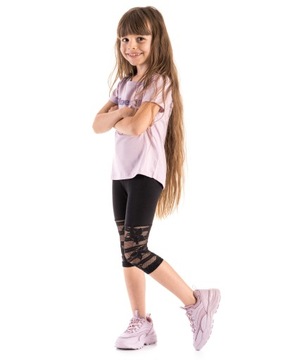 DZIEWCZĘCE LEGGINSY RYBACZKI Z KORONKĄ 146/152