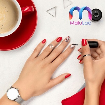 MaluLac lakier hybrydowy CZERWONY TRAFIONY #1074