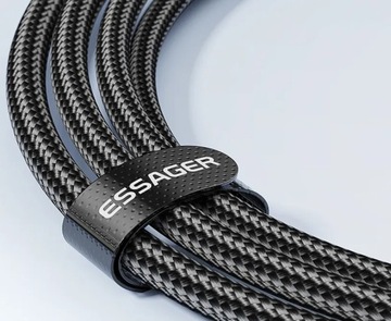 KABEL USB-C DO USB-C SZYBKI PD 60W ESSAGER 3A 0.5M 2x USB TYP C FAST CHARGE