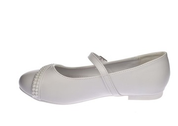 Туфли для причастия, белые, полные балетки для девочек, размер 46/24. 36