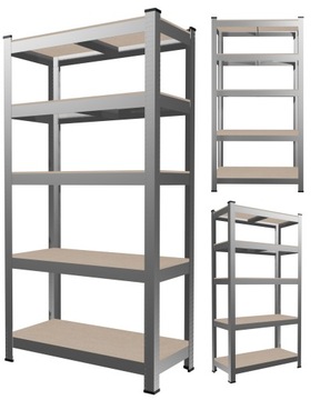 REGAŁ METALOWY MAGAZYNOWY DO PIWNICY SPIŻARNI GARAŻU BIURA 150x70x30 750kg