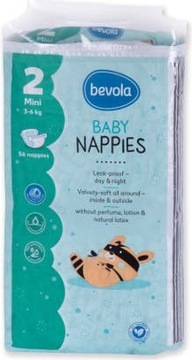 Pieluchy Pieluszki jednorazowe Bevola Baby Windeln 2 / 3-6 kg / 56 szt.