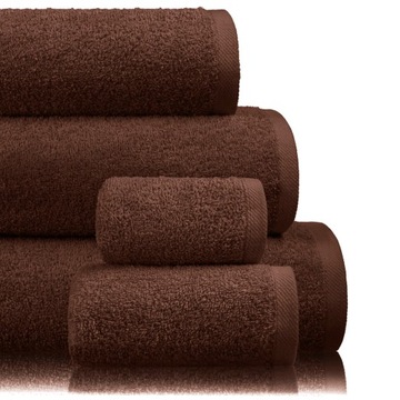 BRĄZOWY RĘCZNIK HOTELOWY KĄPIELOWY DO SPA DUŻY GRUBY FROTTE 40X60 450g/m2