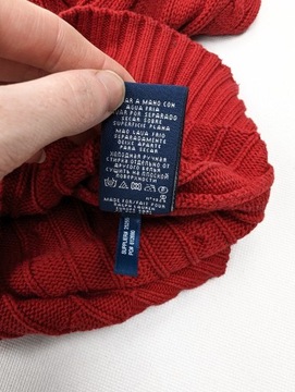 Polo Ralph Lauren czerwony sweter warkocz S logo