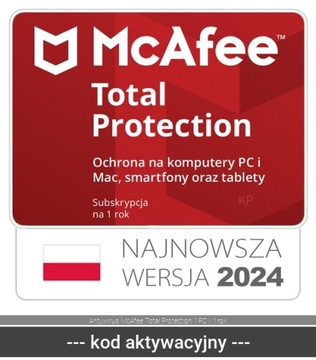 Antywirus McAfee Total Protection 1PC / 1rok