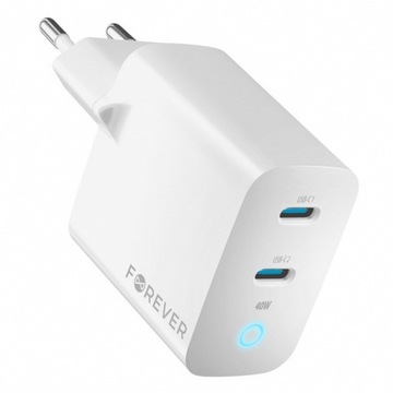 SZYBKA ładowarka sieciowa USB-C typ type C x 2 PD QC 3.0 40W Power Delivery
