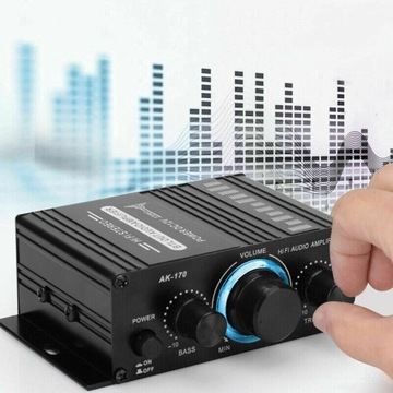 2-КАНАЛЬНЫЙ УСИЛИТЕЛЬ СТЕРЕОАУДИО С BLUETOOTH, ПОРТАТИВНОЕ FM-РАДИО ДЛЯ ДОМА