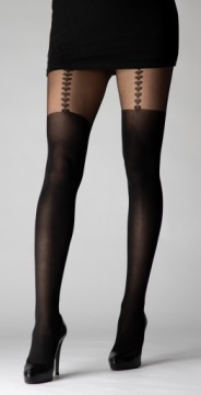 Колготки выше колена в горошек R-3