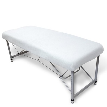 Prześcieradło frotte na stół do masażu (70-80 x 200 cm) białe