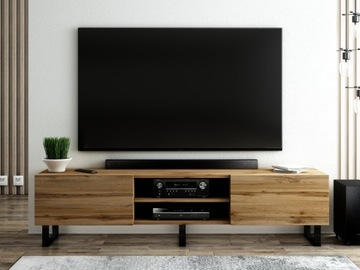 ШКАФ ДЛЯ ТЕЛЕВИЗОРА LOFT 180 ДУБ ВОТАН/МАТОВЫЙ ЧЕРНЫЙ ПРОМЫШЛЕННЫЙ, СОВРЕМЕННЫЙ СТИЛЬ