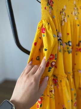 Kate Spade żółta letnia sukienka w kwiatki XS