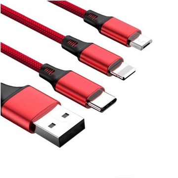 USB-КАБЕЛЬ 3-в-1 USB C LIGHTNING МИКРО-ЗАРЯДКА 1,2 м